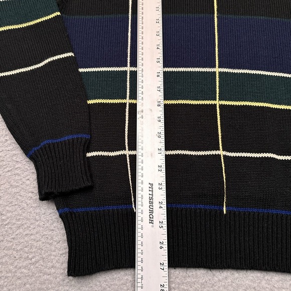 Vintage Arrow Brigade Sweater Men's XL Windowpane Plaid‎ Pullover 80s Grandpa - Picture 4 of 5